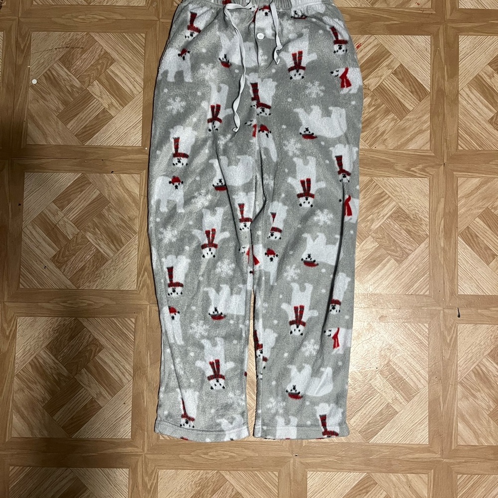 Cozy Gray Polar Bear Pajama Pants